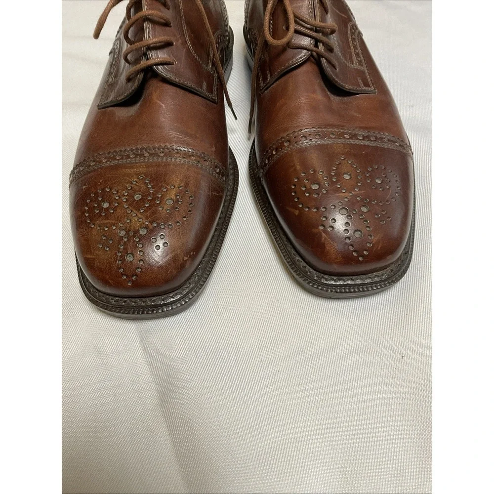 Men's Vero Cuoio Shoes Cap Toe Derby Brogue Size 8 Italy